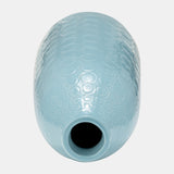 Cer, 16" Circles Vase, Aqua Haze