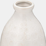 Cer, 16" Circles Vase, Beige