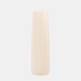 Cer, 16" Etched Lines Cylinder Vase, Cotton