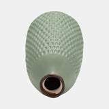 Cer, 16"h Dimpled Vase, Green