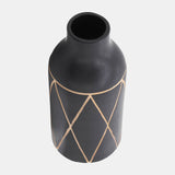 Cer, 16"h Tribal Vase, Black