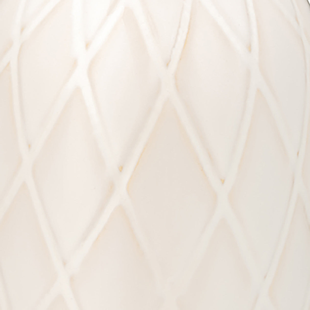 Cer, 16" Plaid Textured Vase, Beige