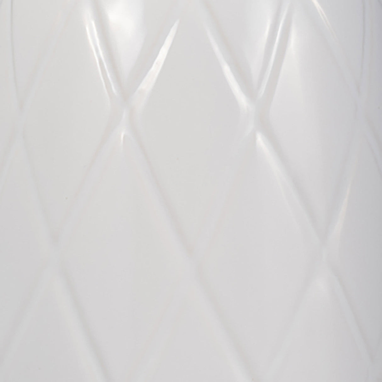 Cer, 16" Plaid Textured Vase, White