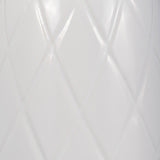 Cer, 16" Plaid Textured Vase, White