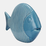 Cer,16",v Striped Fish,blue