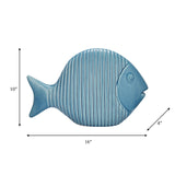 Cer,16",v Striped Fish,blue