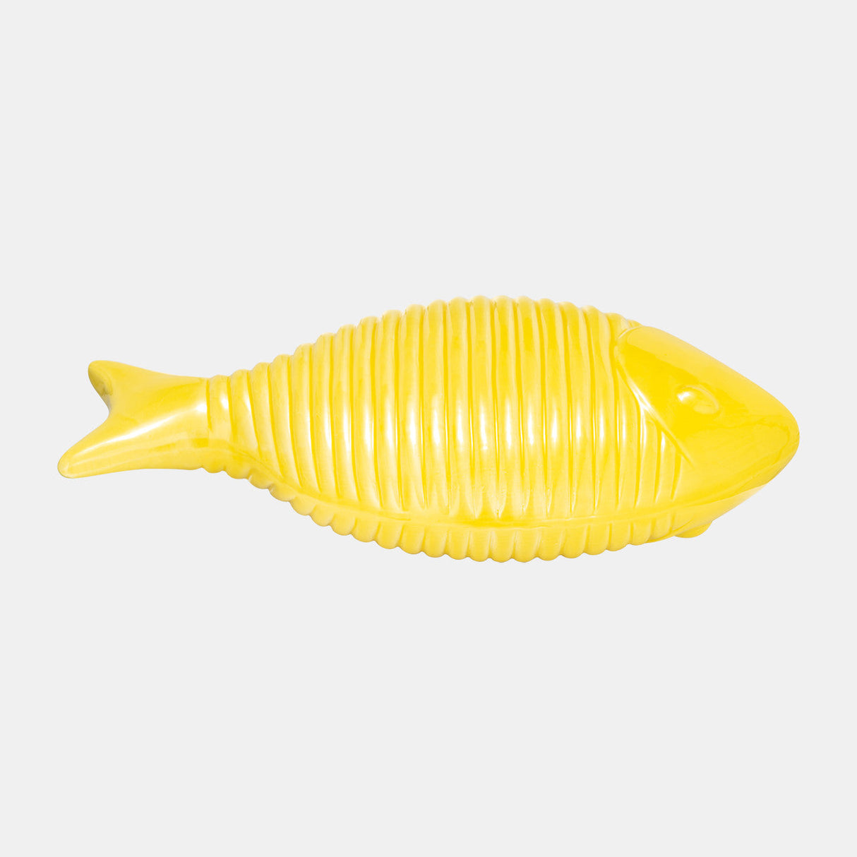 Cer,16",v Striped Fish,yellow