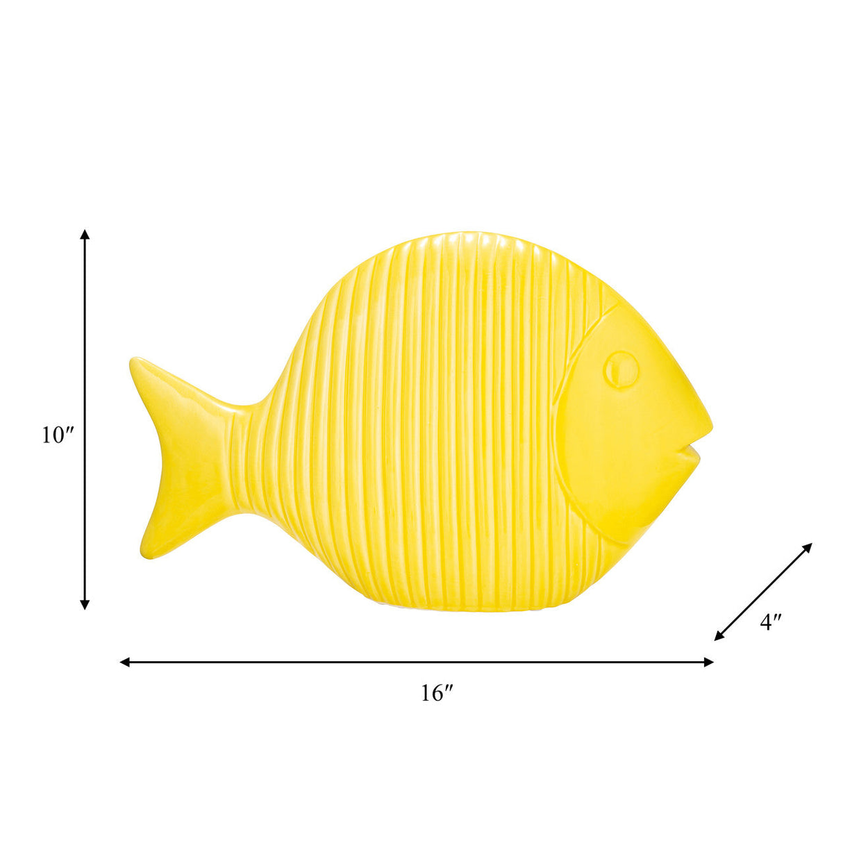 Cer,16",v Striped Fish,yellow