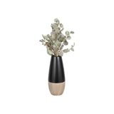 Cer, 17"h 2-tone Vase, Creme/black