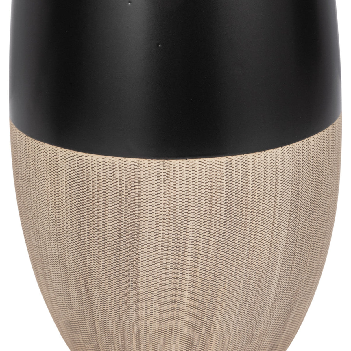 Cer, 17"h 2-tone Vase, Creme/black