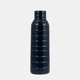 Cer, 17"h Tribal Vase, Navy Blue