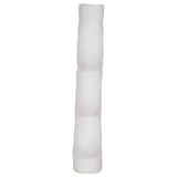 Cer, 17" Textured Stacked Circles Vase, White