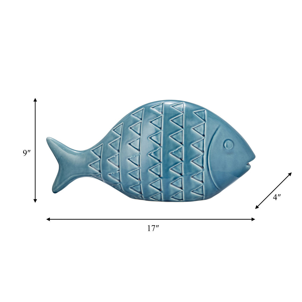 Cer,17",zigzag Scaled Fish,blue