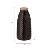 Cer, 18" Chevron Vase, Java