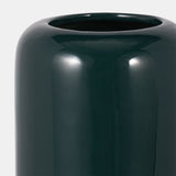 Cer, 18"h Grooved Vase, Forest Green