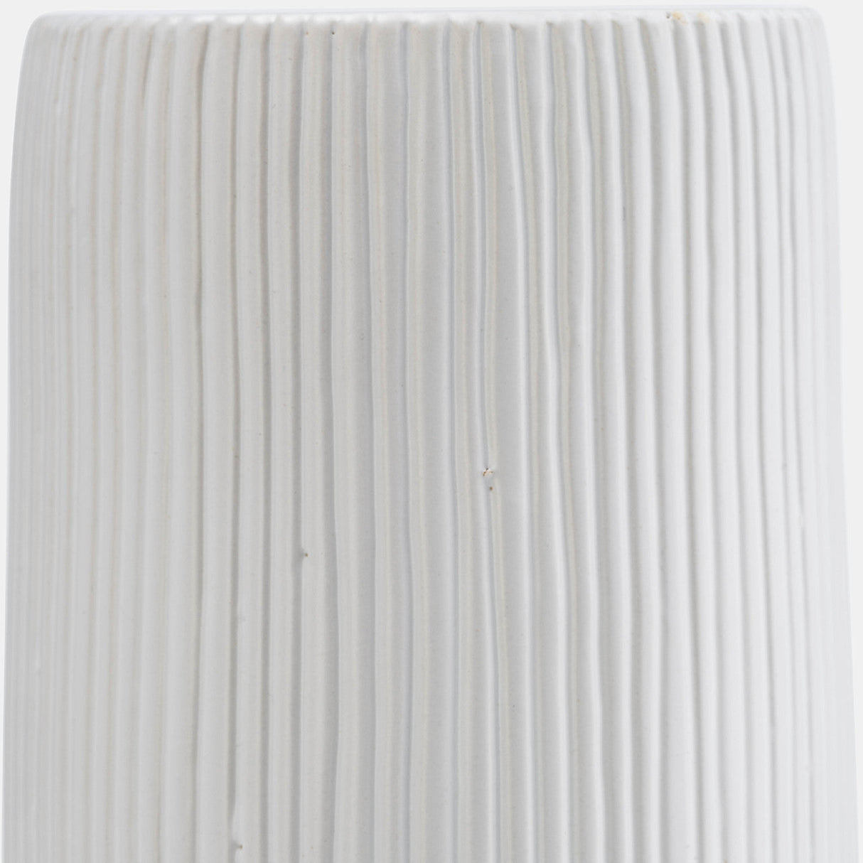 Cer, 18"h Lined Cylinder Vase, White