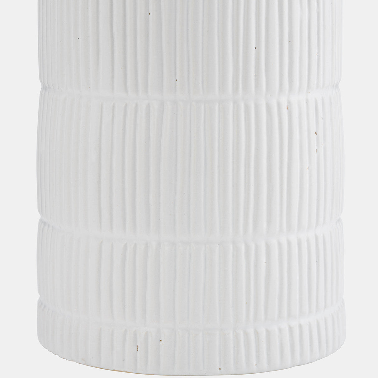 Cer, 18"h Lined Cylinder Vase, White