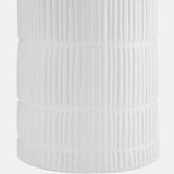 Cer, 18"h Lined Cylinder Vase, White