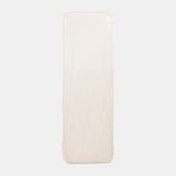 Cer, 18" Squared Grooved Vase, Ivory