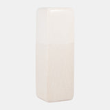 Cer, 18" Squared Grooved Vase, Ivory