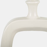 Cer, 18" Vase W/cut-out, Cream