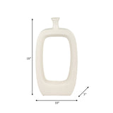 Cer, 18" Vase W/cut-out, Cream