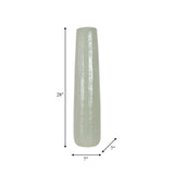 Cer, 28" Etched Lines Cylinder Vase, Cucumber