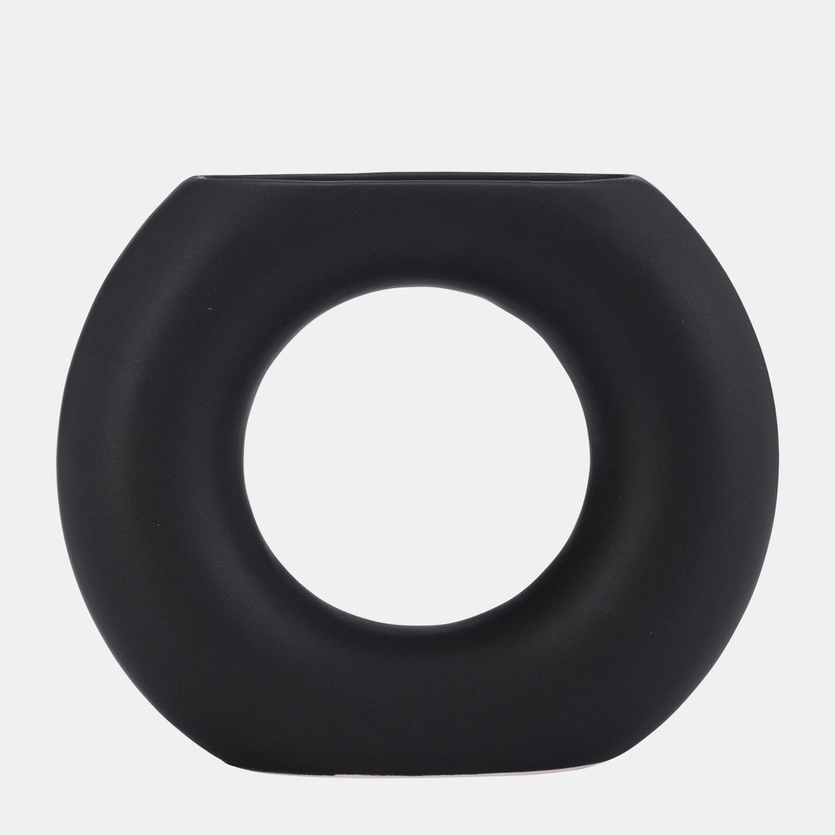 Cer, 5" Donut Vase, Black