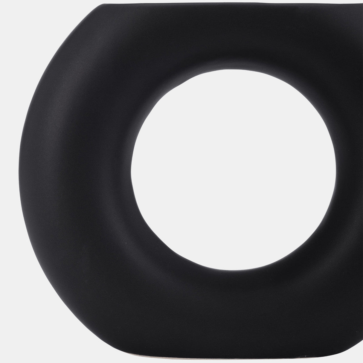 Cer, 5" Donut Vase, Black