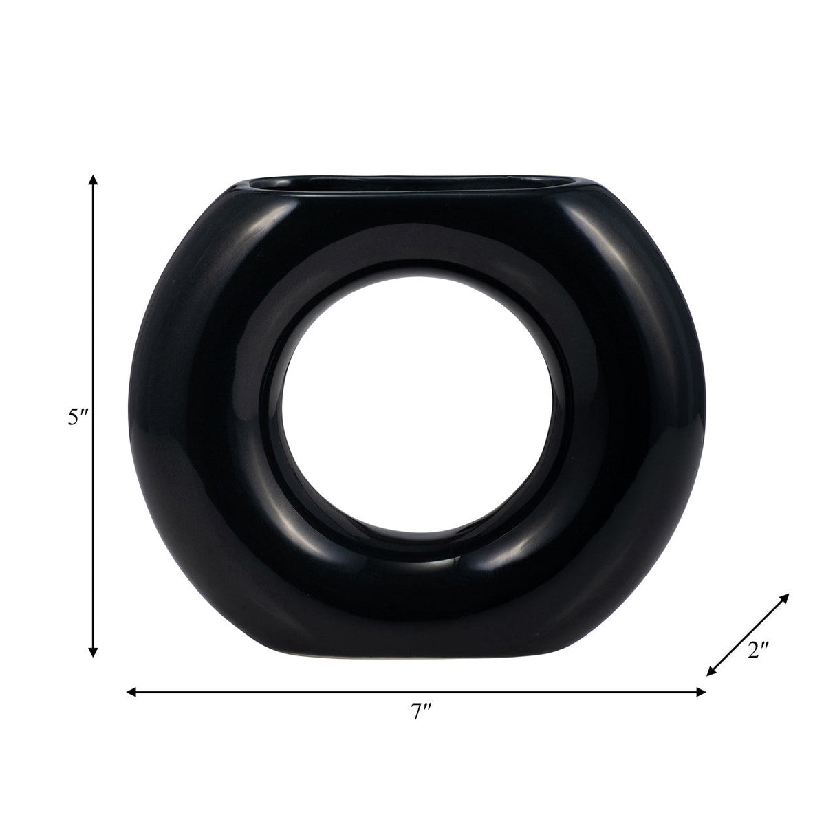 Cer, 5" Donut Vase, Navy