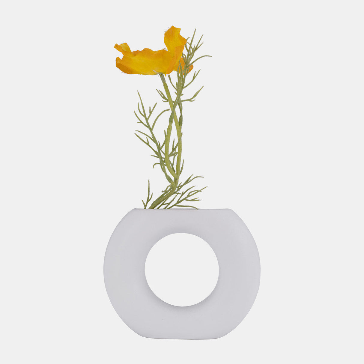 Cer, 5" Donut Vase, White