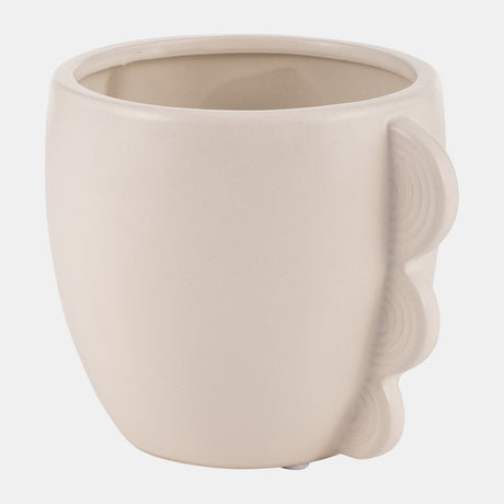 Cer, 5"h Eared Planter, Cotton