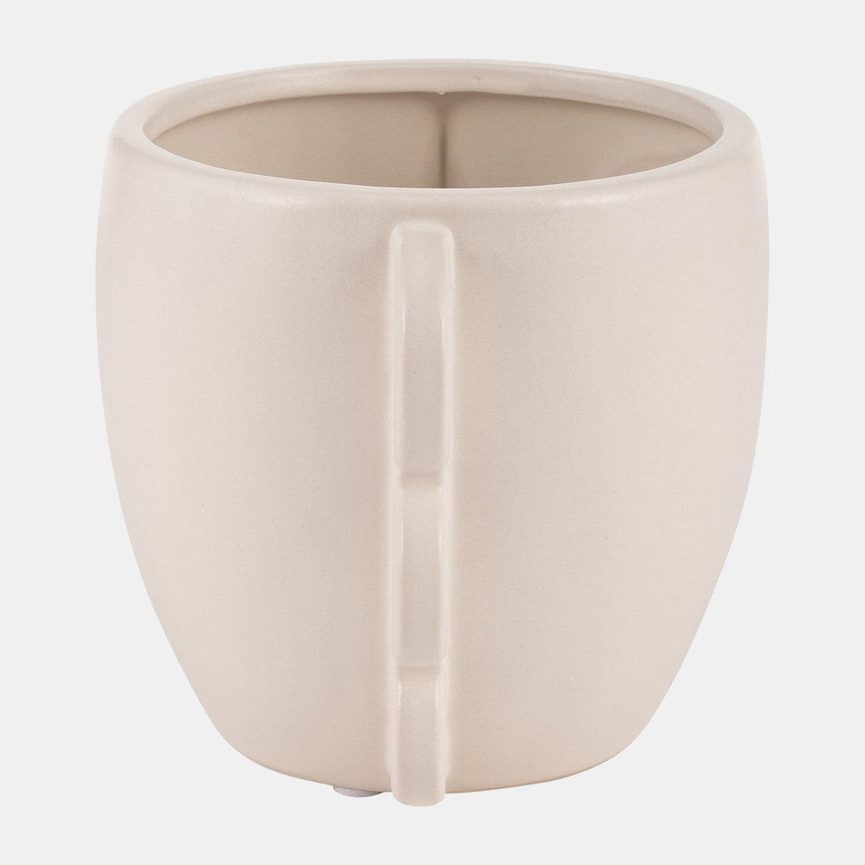 Cer, 5"h Eared Planter, Cotton