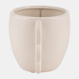 Cer, 5"h Eared Planter, Cotton