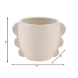 Cer, 5"h Eared Planter, Cotton