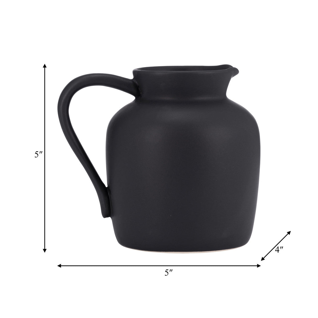 Cer, 5" Pitcher Vase, Black