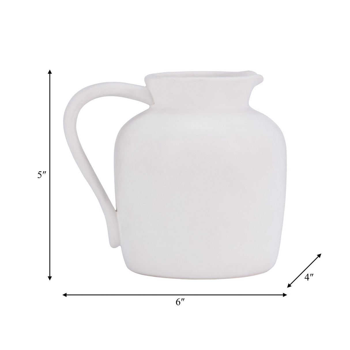 Cer, 5" Pitcher Vase, White