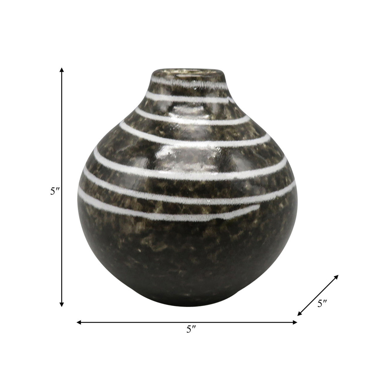 Cer, 5" Primeval Vase, Black