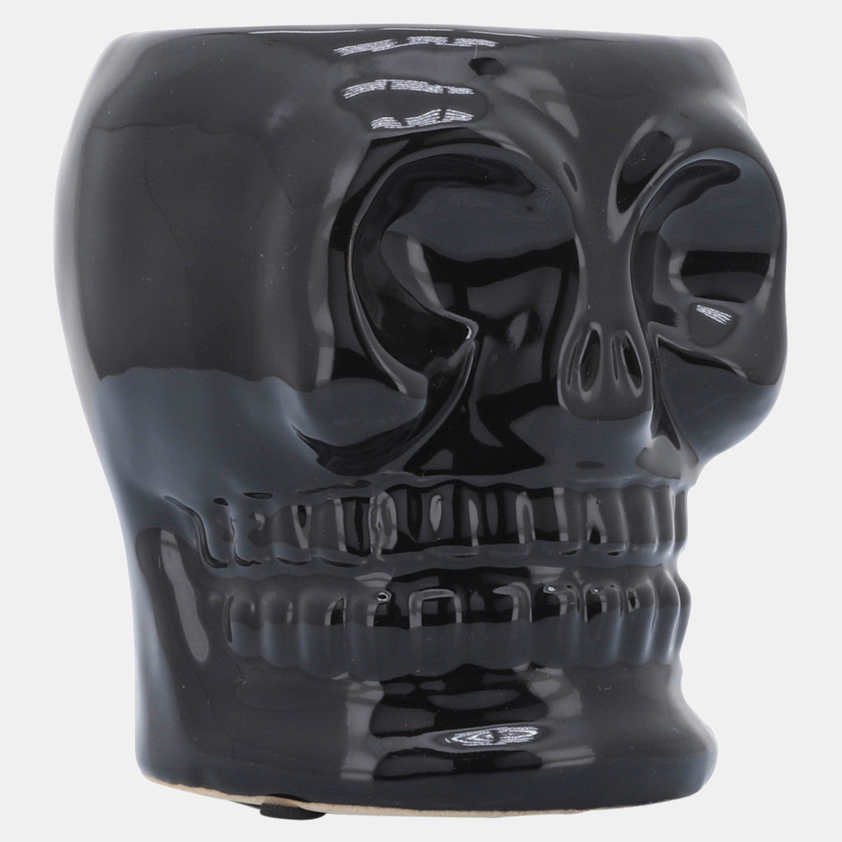 Cer, 5" Skull Vase, Black