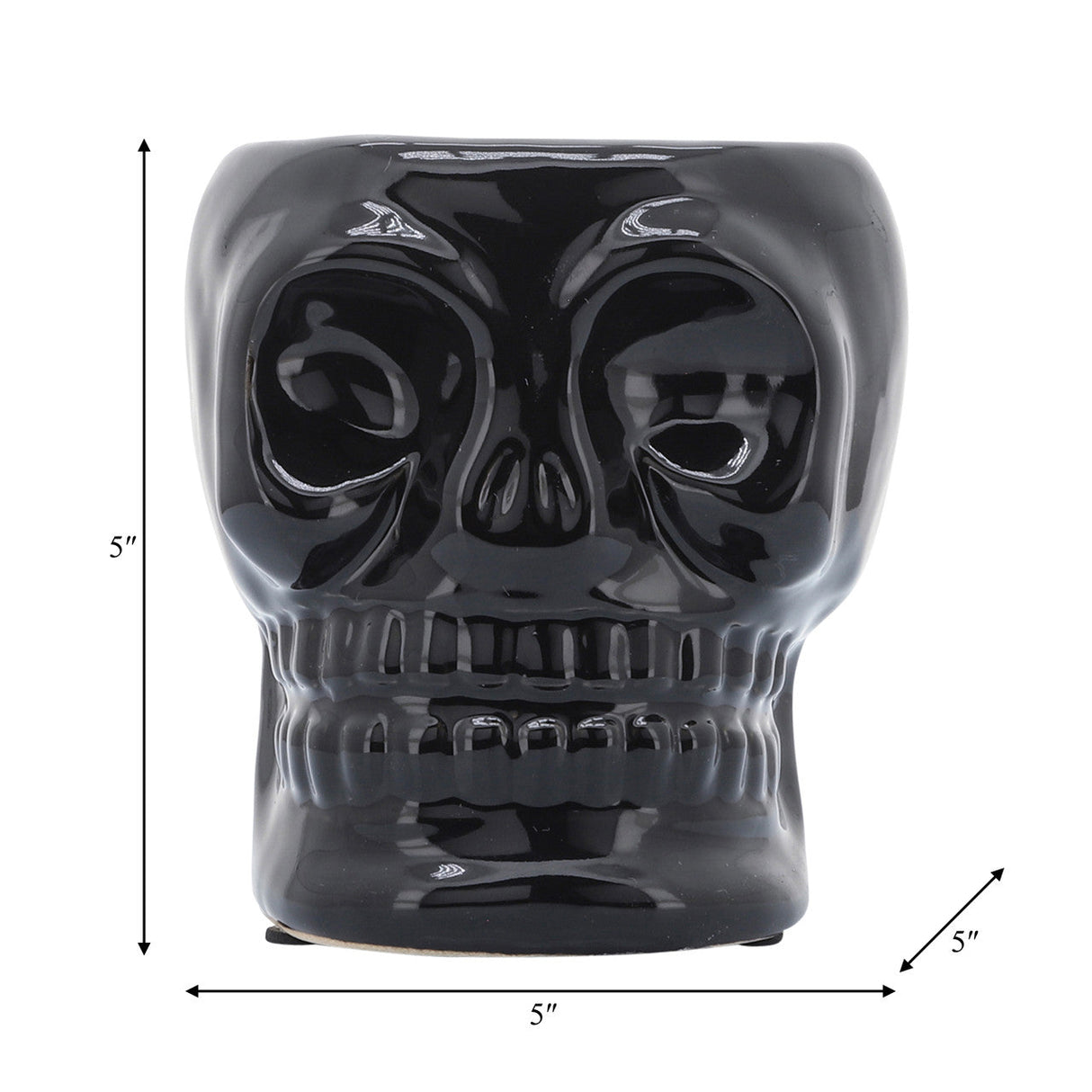 Cer, 5" Skull Vase, Black