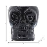 Cer, 5" Skull Vase, Black