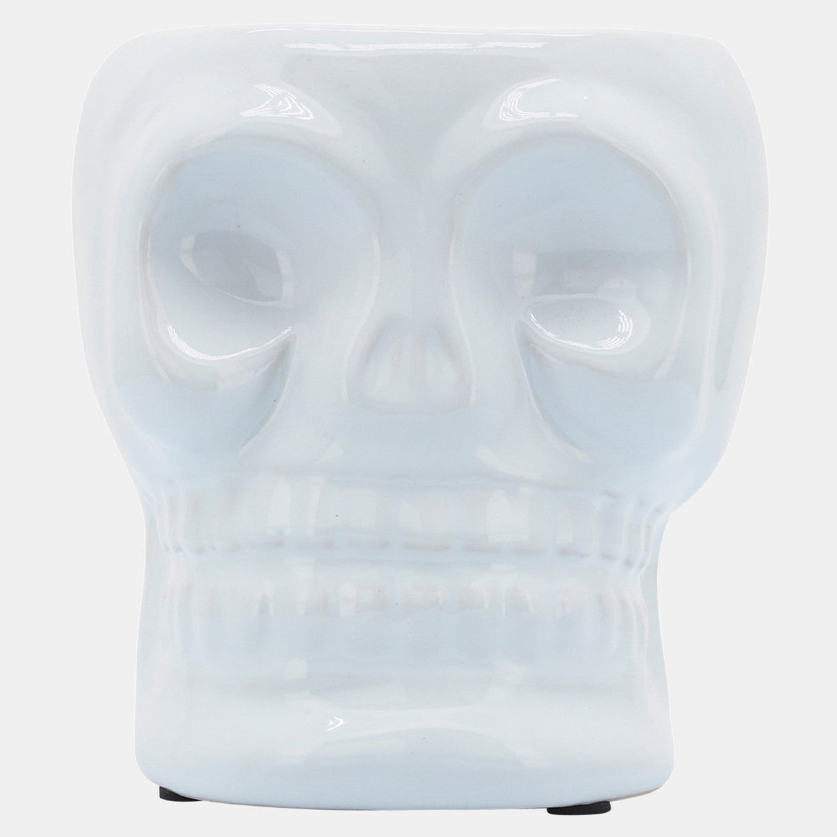 Cer, 5" Skull Vase, White