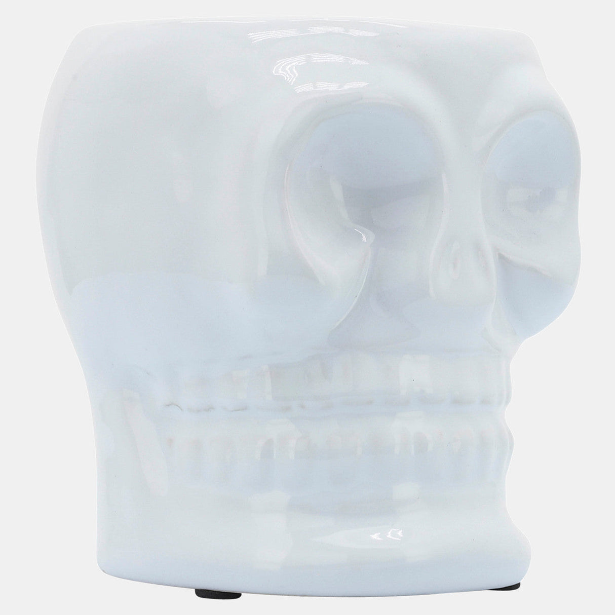 Cer, 5" Skull Vase, White