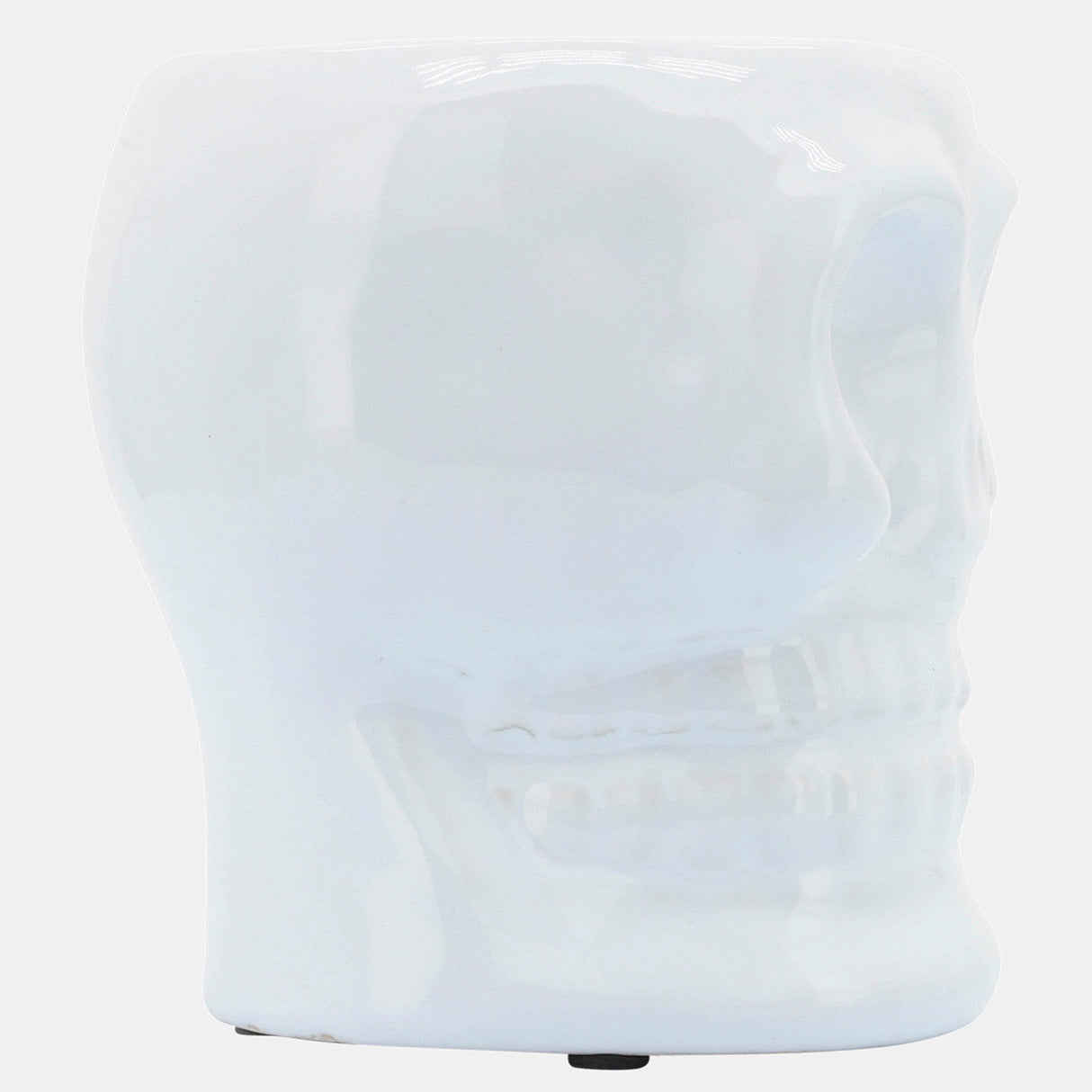 Cer, 5" Skull Vase, White