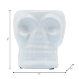 Cer, 5" Skull Vase, White