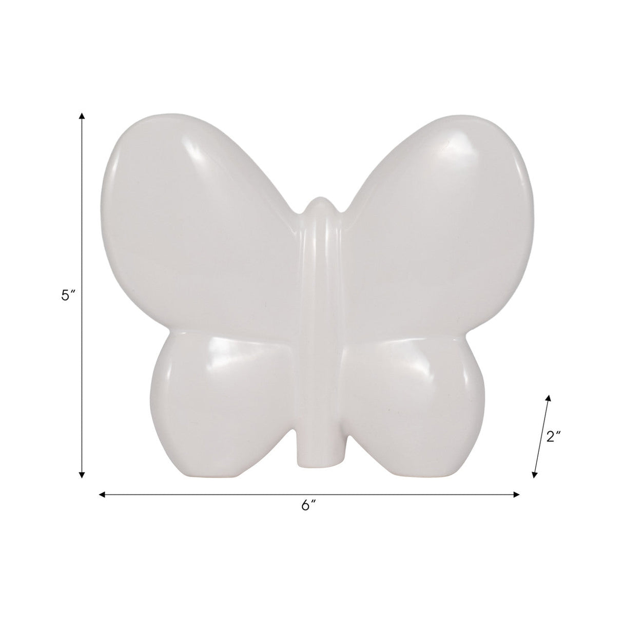 Cer, 6" Balloon Butterfly, White