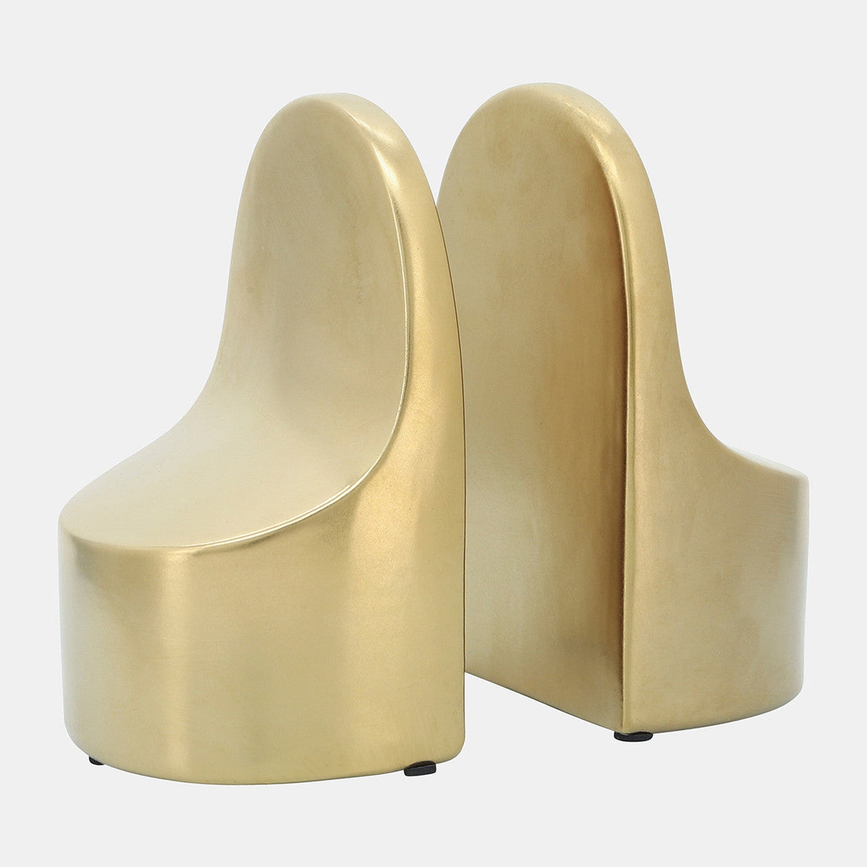 Cer, 6"h Contemporary Bookends, Gold