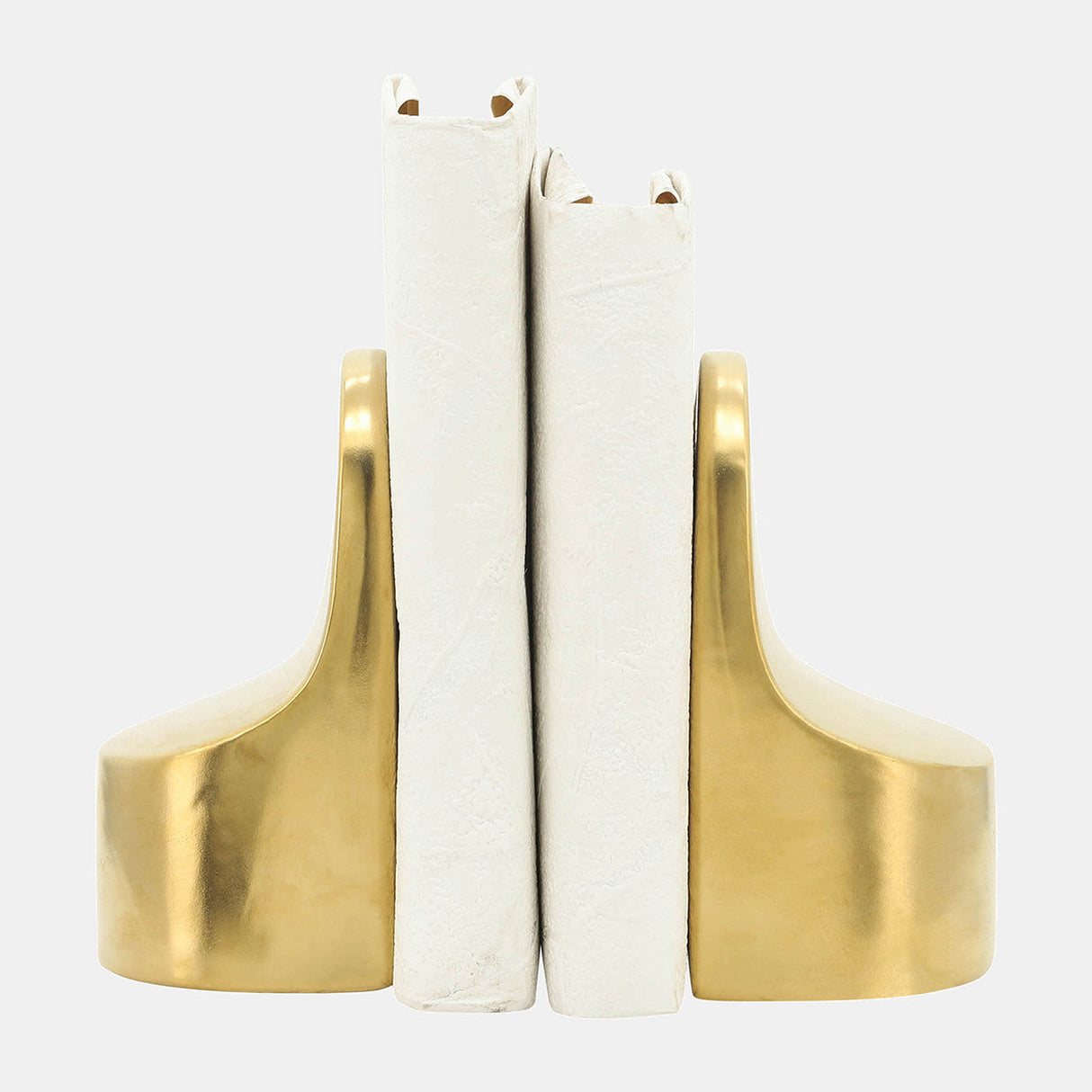 Cer, 6"h Contemporary Bookends, Gold