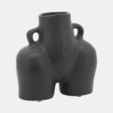 Cer, 6" Half Body Vase, Black