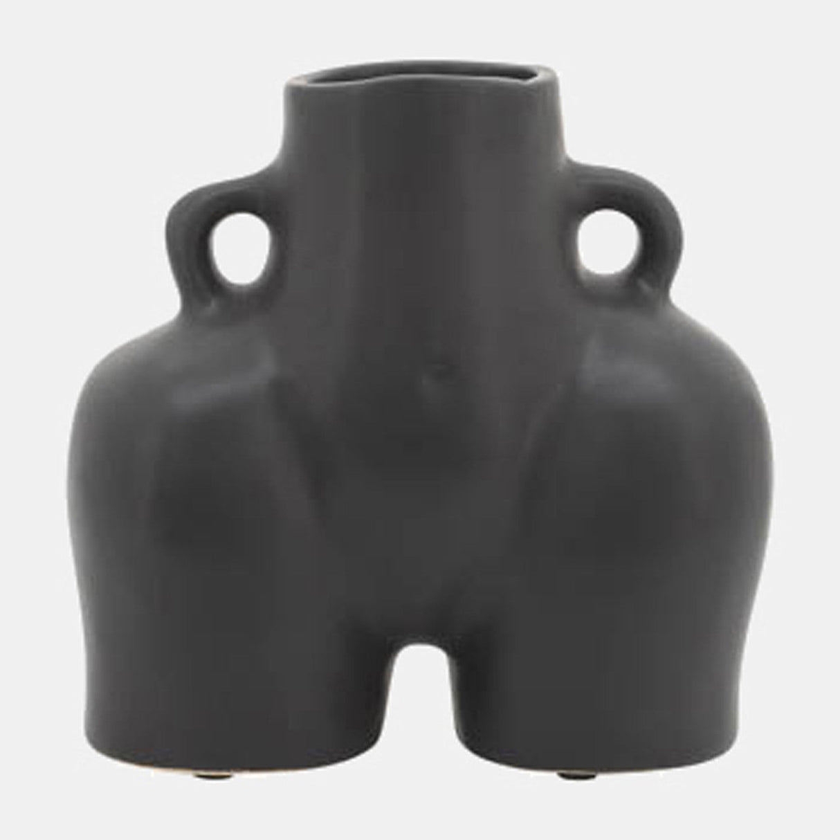 Cer, 6" Half Body Vase, Black